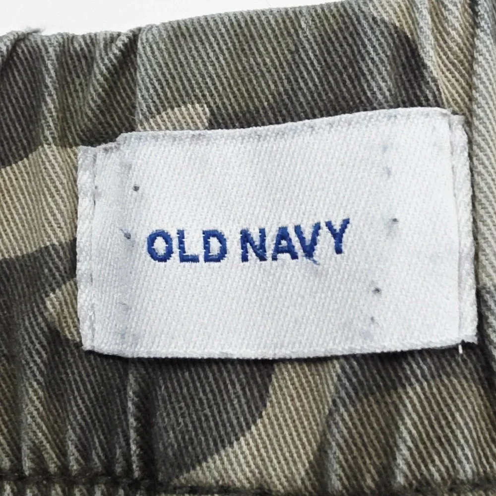 Old Navy Pants Men Small Green Camo Cargo Jogger Drawstring Elastic Waist Casual